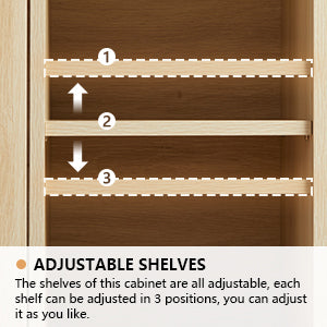 Natural wood finish cabinet